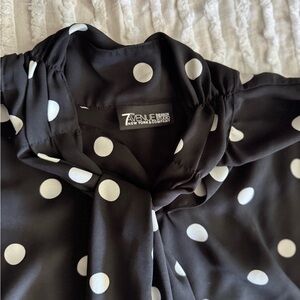New York & Company Black and White Polka Dot Blouse